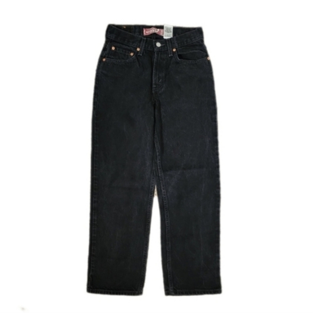 Levi Strauss Boys Black Jeans Denim Black Washed Slim Size 16 W26 L28 - Picture 2 of 12